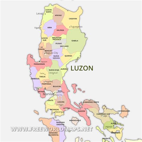 List of Luzon Provinces and Its Capital.